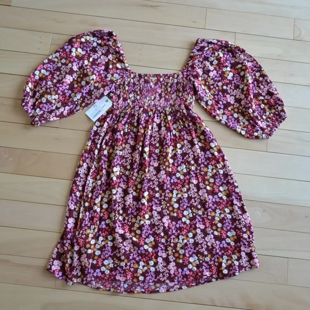NWT Billabong Mini Short Sleeve Dress Floral Size XS